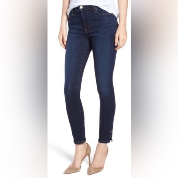 Frame Le High Slit Hem Skinny Jeans In Wythe size 28 - Picture 1 of 16